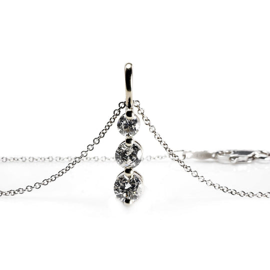 14 k White Gold Journey Pendant