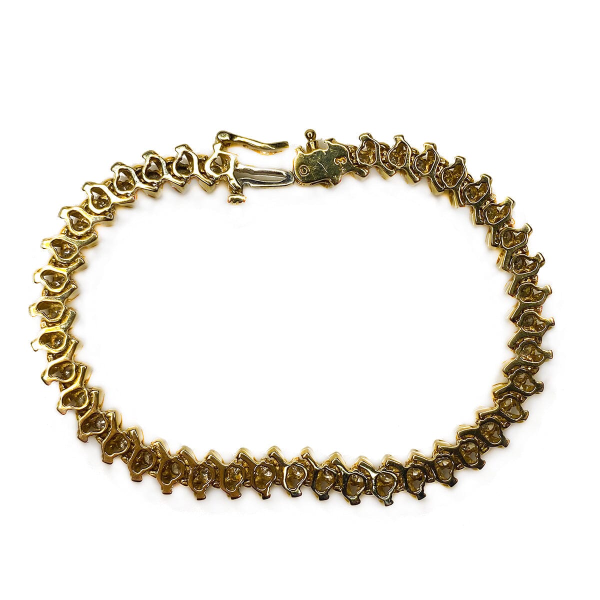 Great Lakes Boutique 14 k Yellow Gold Diamond Tennis Bracelet