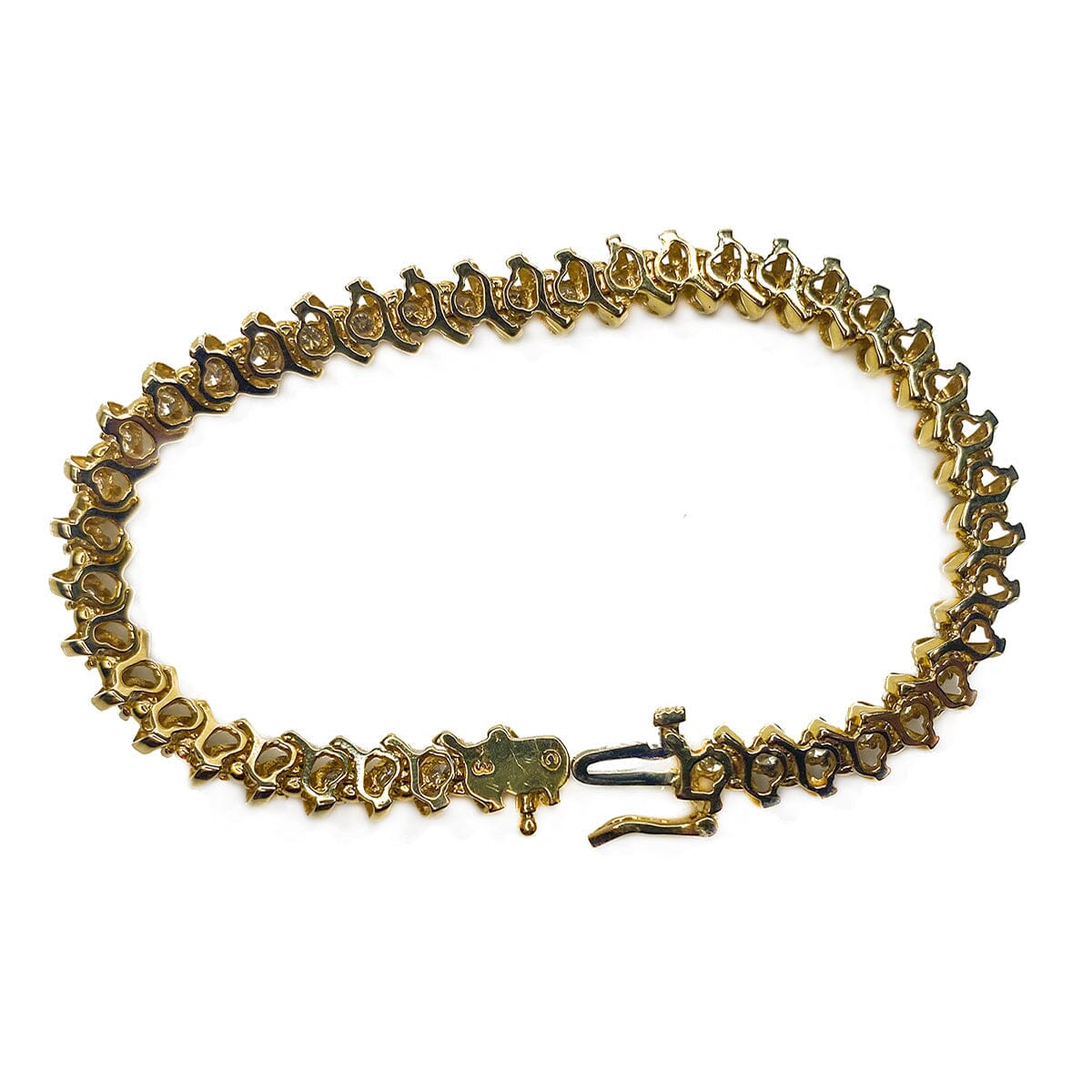 Great Lakes Boutique 14 k Yellow Gold Diamond Tennis Bracelet