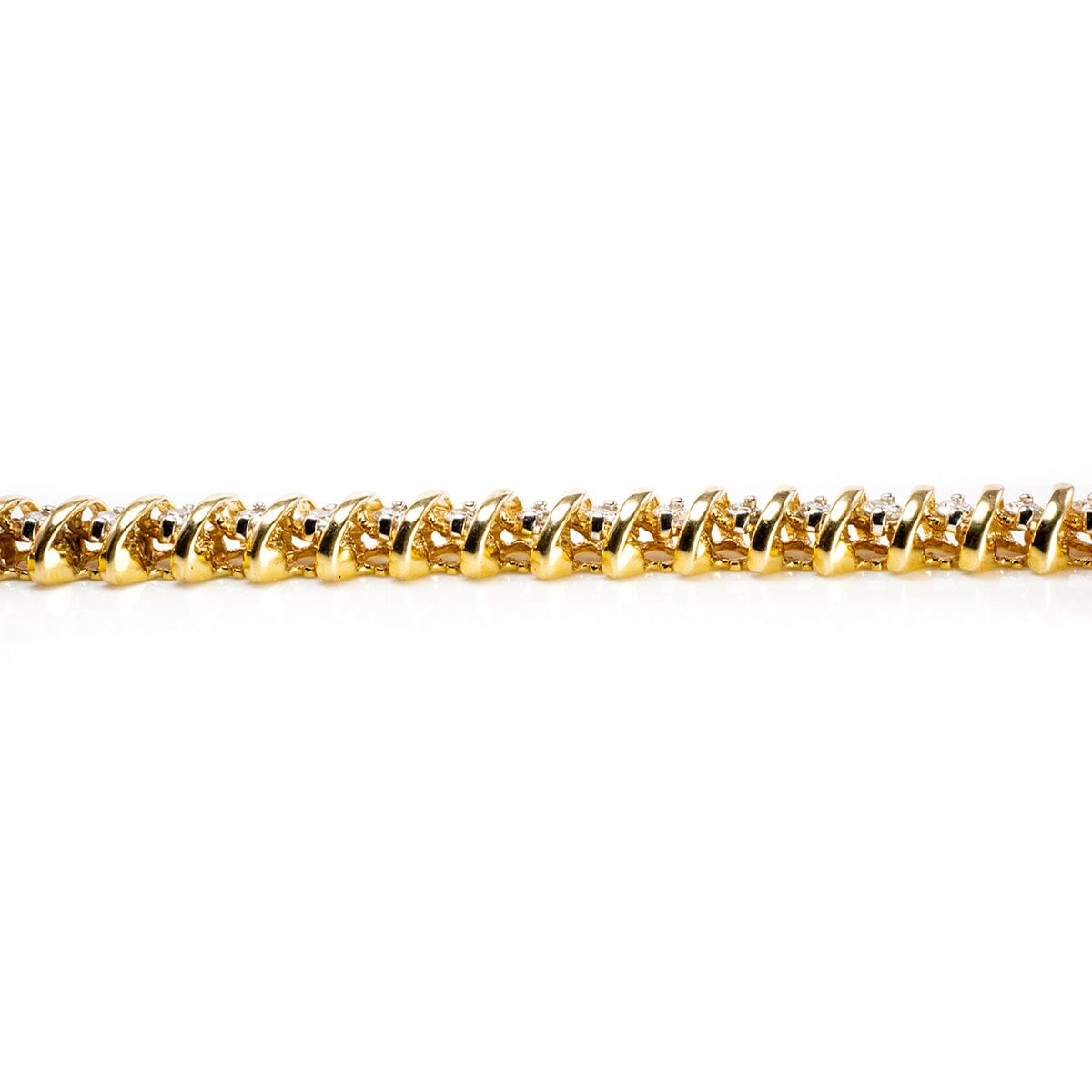 Great Lakes Boutique 14 k Yellow Gold Diamond Tennis Bracelet