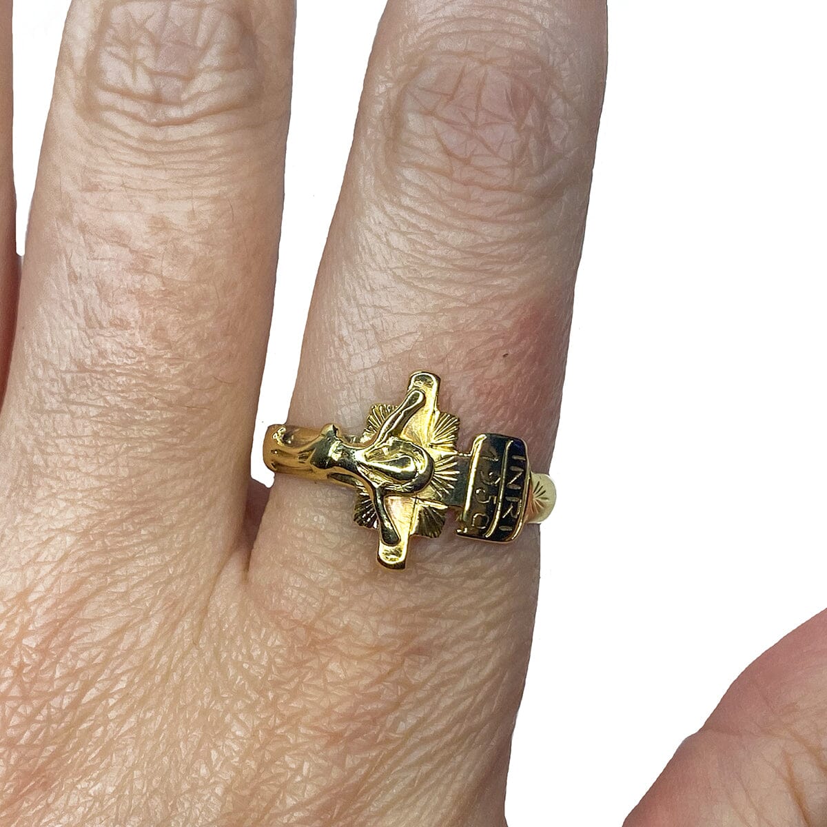 Great Lakes Boutique 14 k Yellow Gold Crucifix Ring