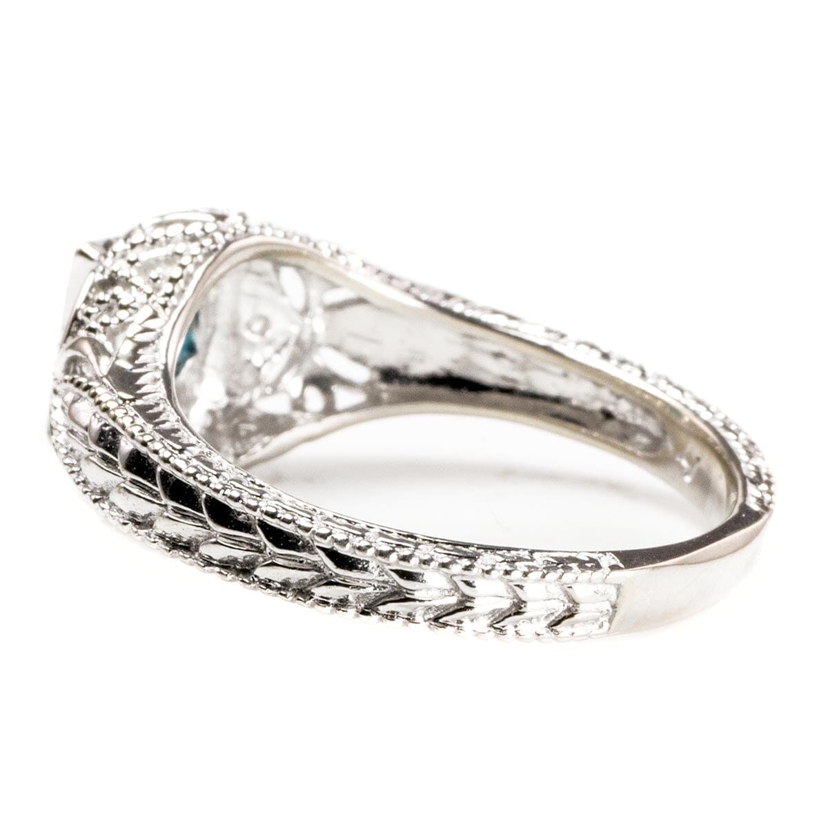 Great Lakes Boutique 14 k White Gold &amp; Blue Diamond Ring