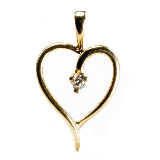 14 k Gold & Diamond Heart Pendant