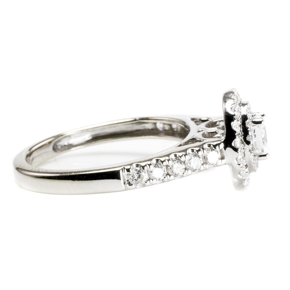 Great Lakes Boutique 14 k White Gold Double Halo Diamond Ring