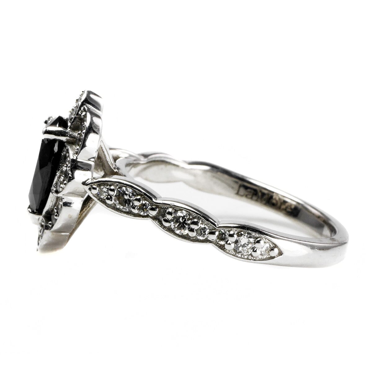 Great Lakes Boutique 14 k White Gold Black Spinel &amp; Diamond Ring Set