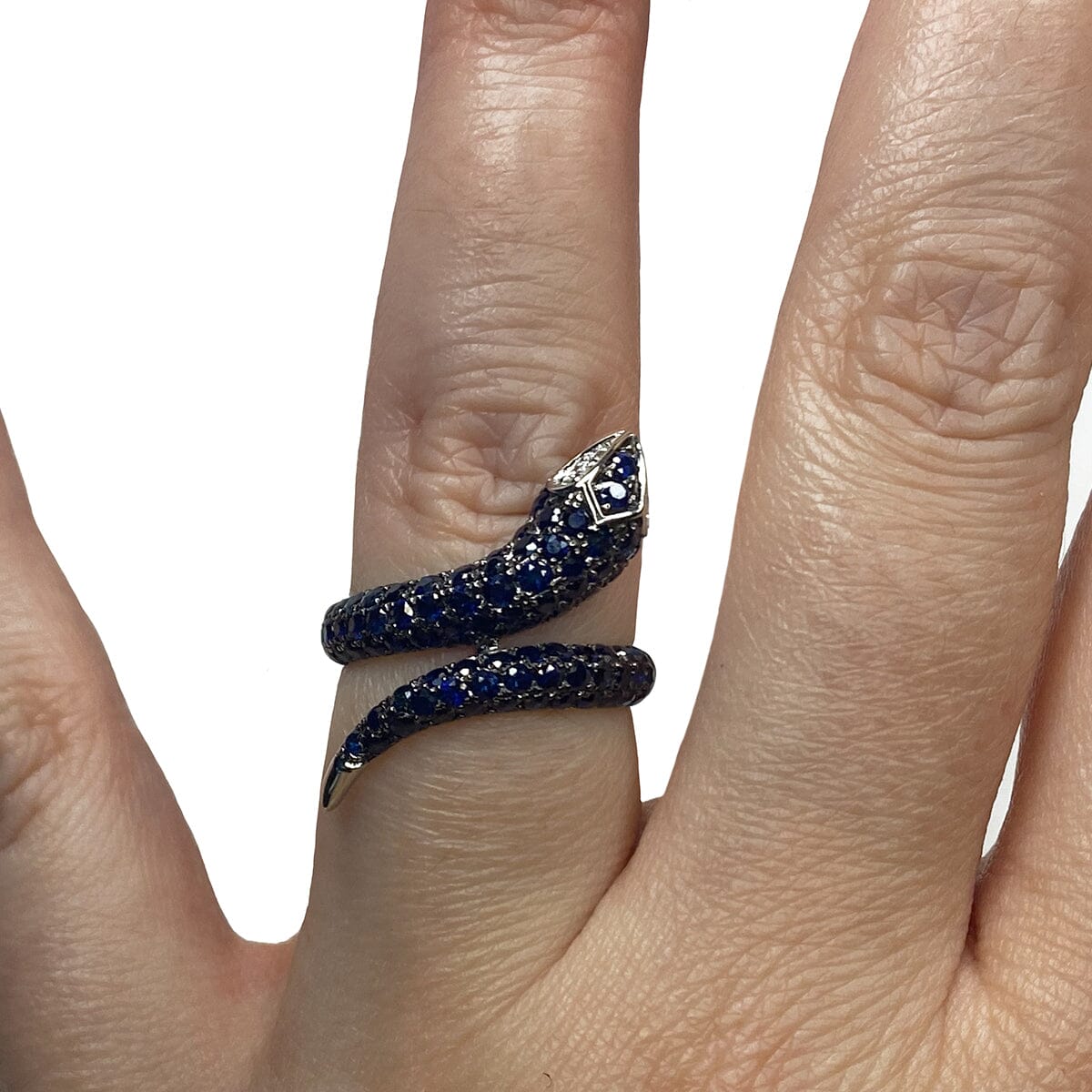 Great Lakes Boutique Effy 14 k White Gold &amp; Sapphire Serpent Ring