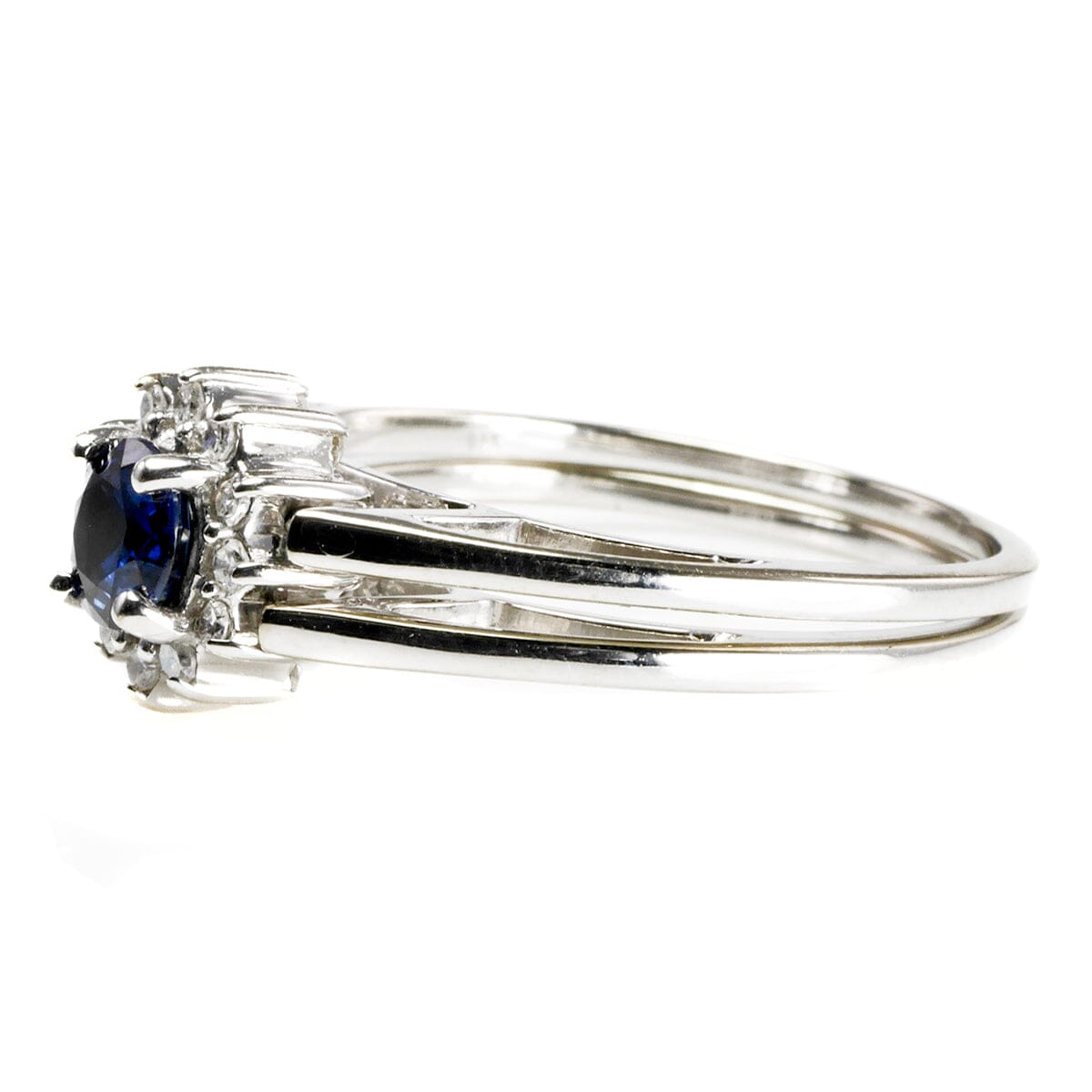 Great Lakes Boutique 14 k White Gold Diamond &amp; Sapphire Ring