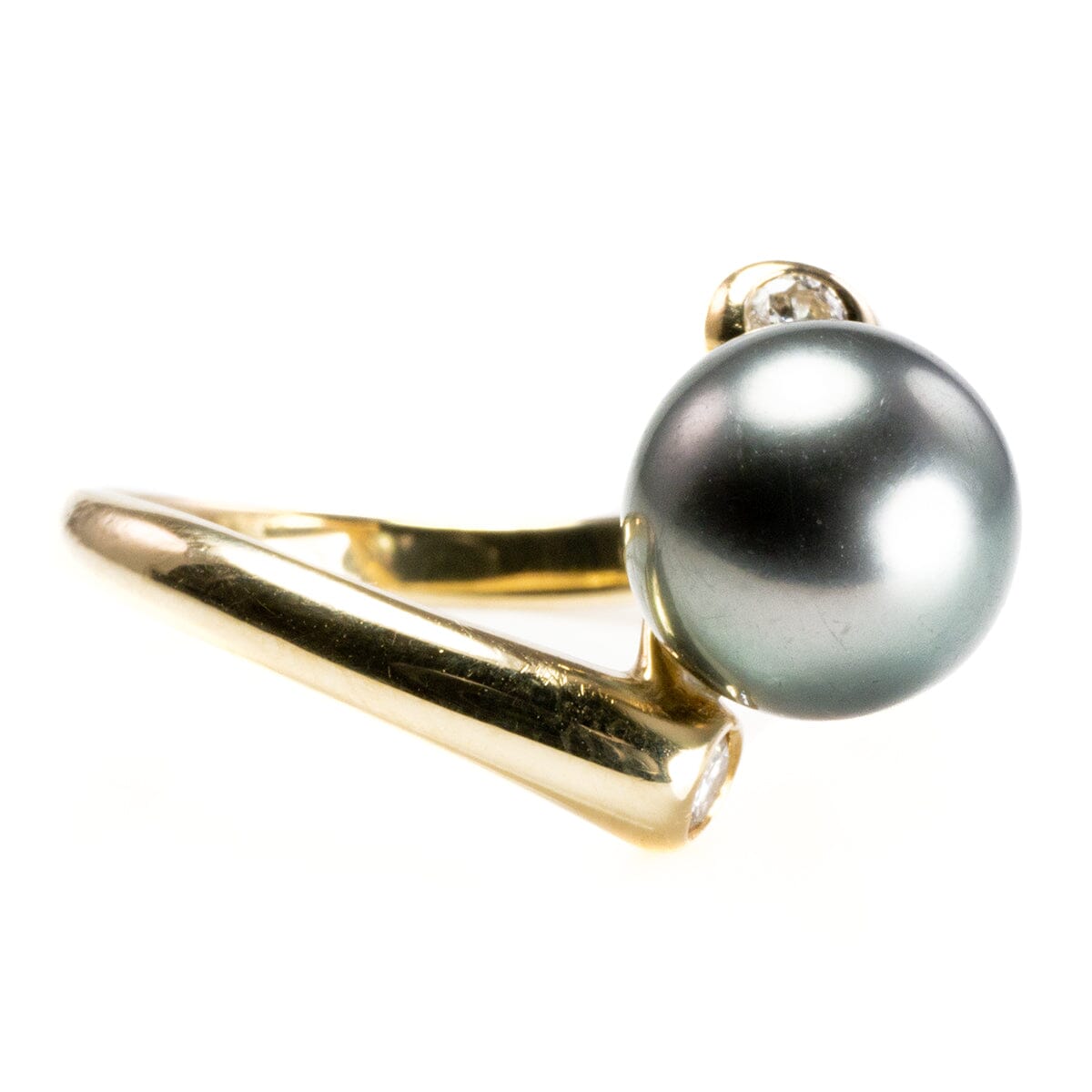 Great Lakes Boutique 14 k Gold Diamond &amp; Tahitian Pearl Ring