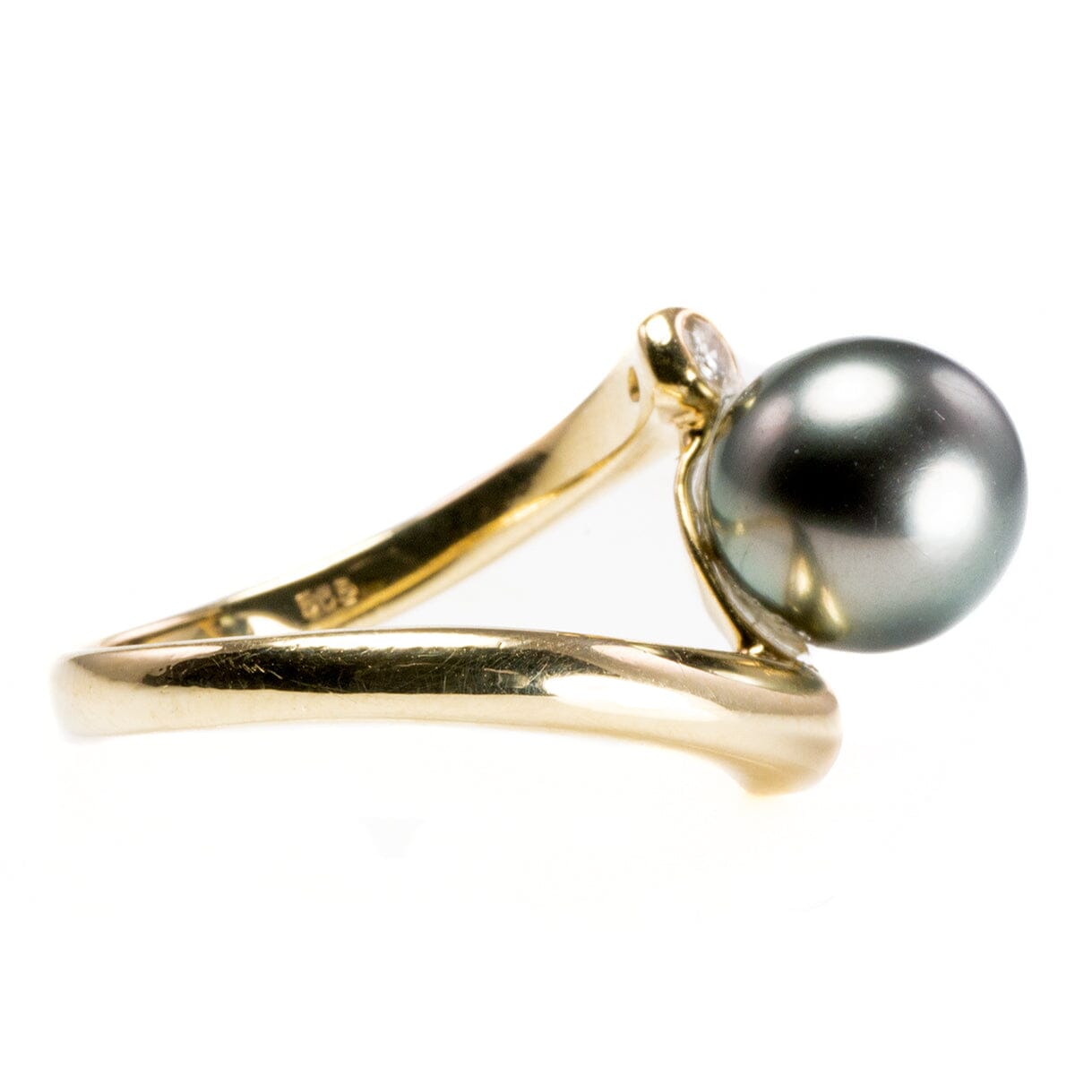 Great Lakes Boutique 14 k Gold Diamond &amp; Tahitian Pearl Ring