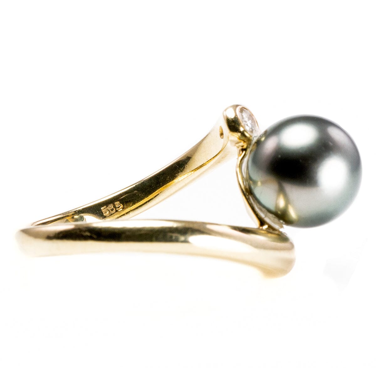 Great Lakes Boutique 14 k Gold Diamond &amp; Tahitian Pearl Ring