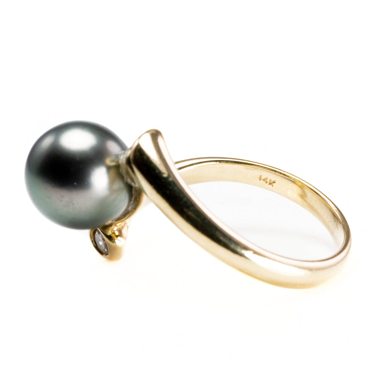 Great Lakes Boutique 14 k Gold Diamond &amp; Tahitian Pearl Ring