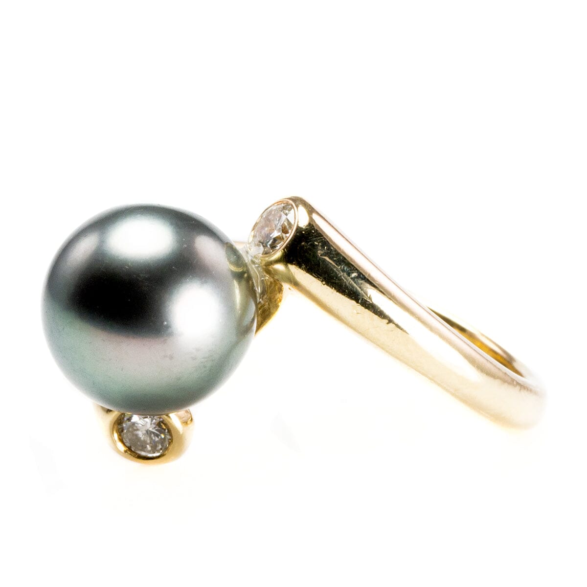 Great Lakes Boutique 14 k Gold Diamond &amp; Tahitian Pearl Ring