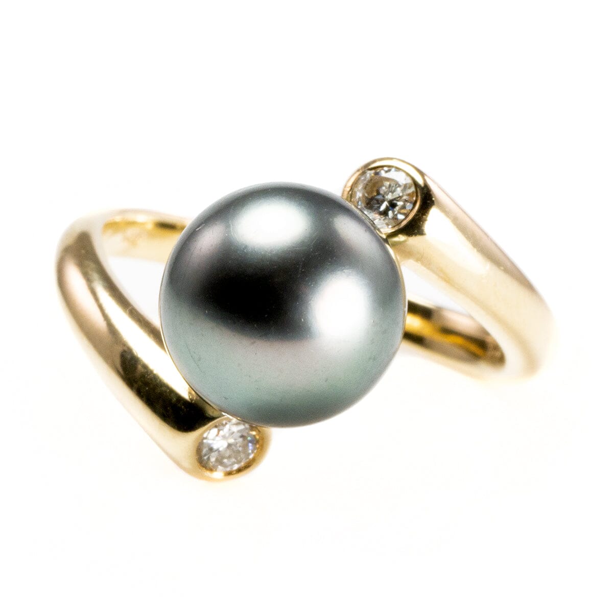 Great Lakes Boutique 14 k Gold Diamond &amp; Tahitian Pearl Ring