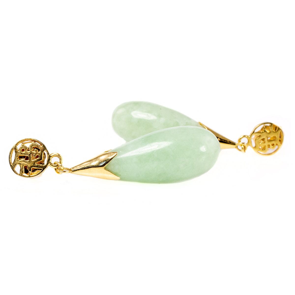 Great Lakes Boutique 14 k Gold &amp; Jade Earrings