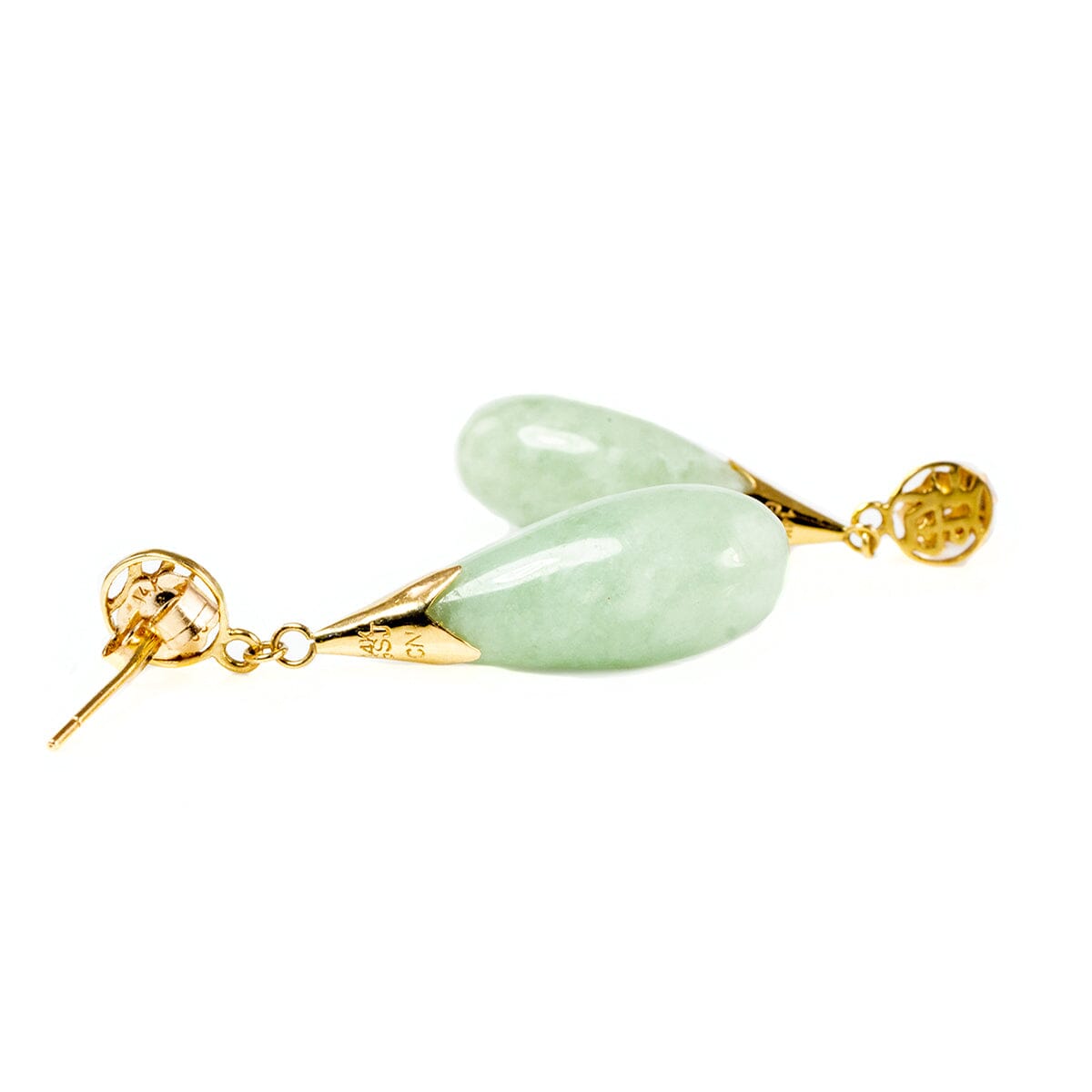 Great Lakes Boutique 14 k Gold &amp; Jade Earrings