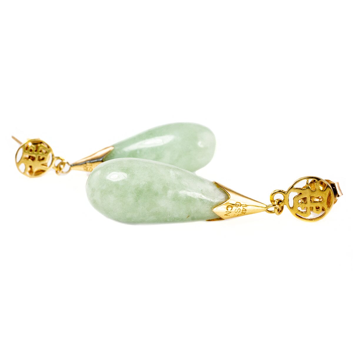 Great Lakes Boutique 14 k Gold &amp; Jade Earrings