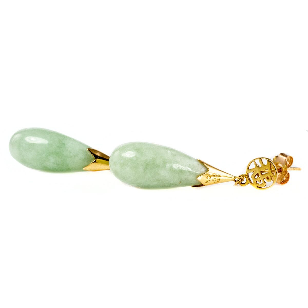 Great Lakes Boutique 14 k Gold &amp; Jade Earrings