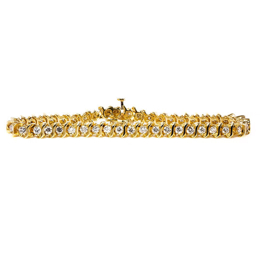 14 k Gold & Diamond Tennis Bracelet