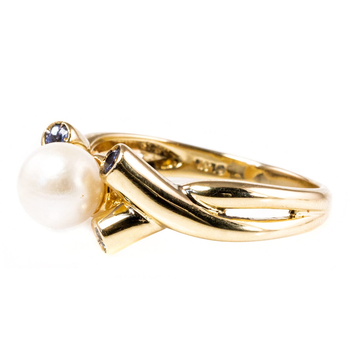 Great Lakes Boutique 14 k Gold Pearl &amp; Tanzanite Ring