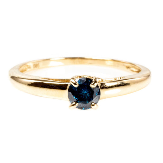 14 k Gold & Blue Diamond Ring