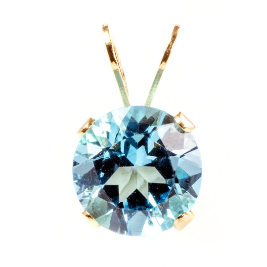14 k Gold & Blue Topaz Pendant