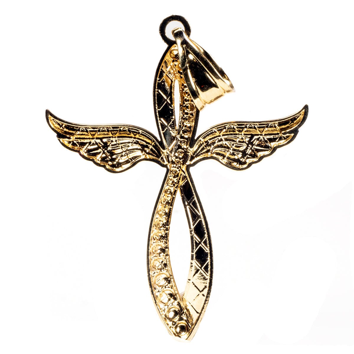 Great Lakes Boutique 10 k Duo Tone Angel Wing Cross Pendant
