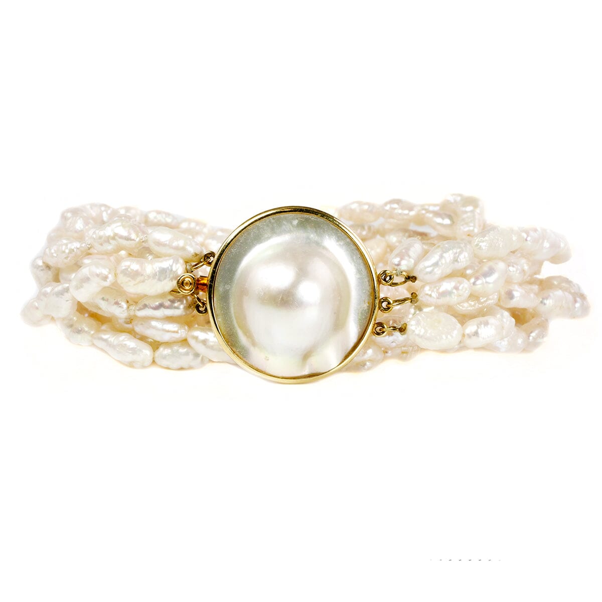 Great Lakes Boutique 14 k Gold Clasp &amp; Mother of Pearl Necklace
