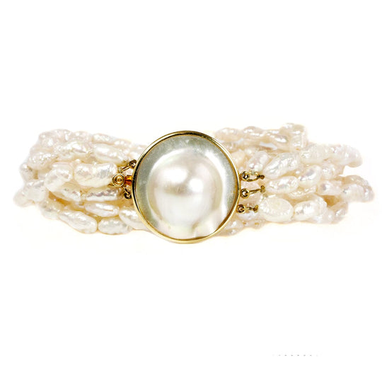 14 k Gold Clasp & Mother of Pearl Necklace