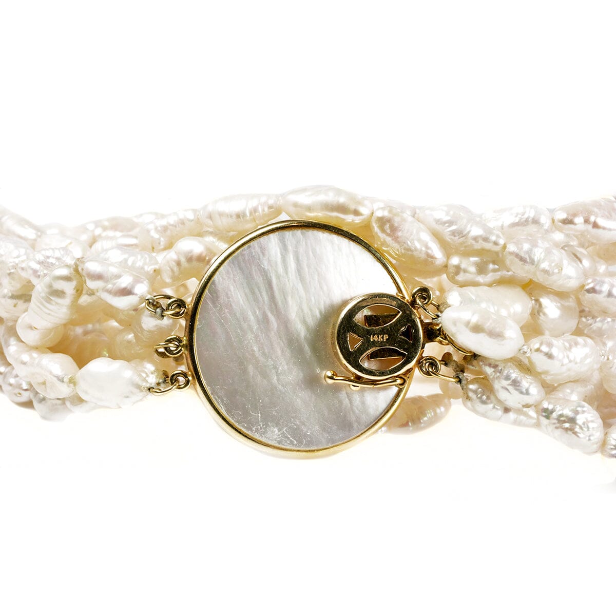 Great Lakes Boutique 14 k Gold Clasp &amp; Mother of Pearl Necklace