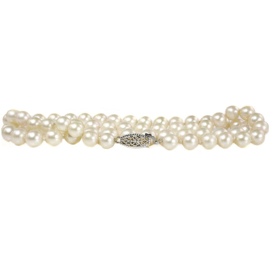 14 k White Gold & Pearl Necklace