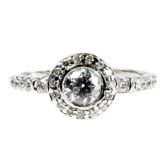 14 k White Gold Diamond Ring