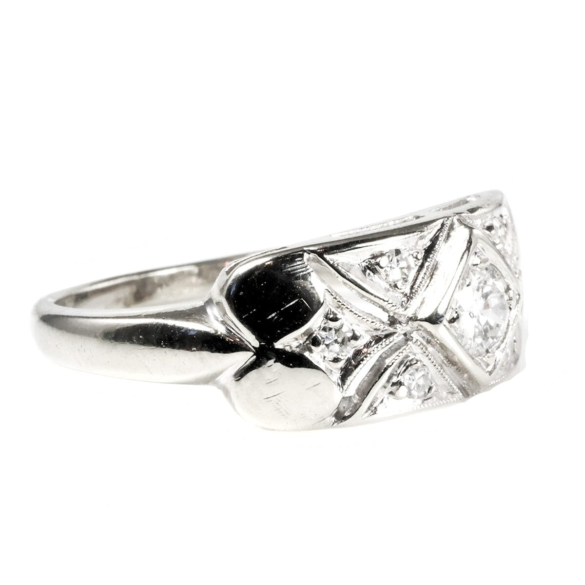Great Lakes Boutique Vintage 14 k White Gold Diamond Ring