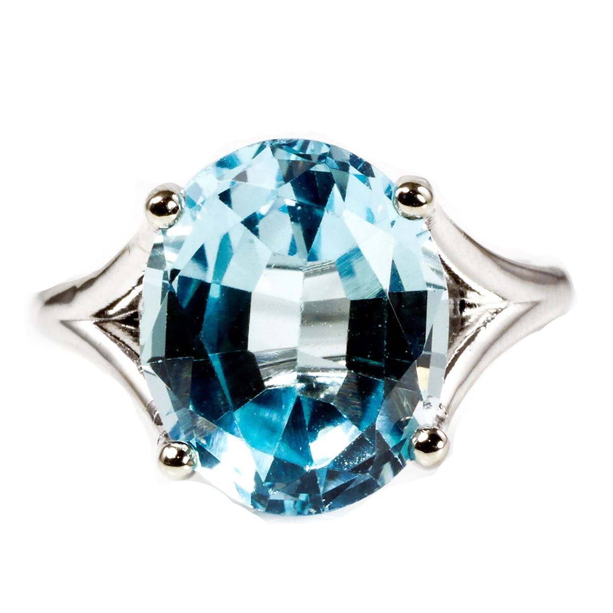 Great Lakes Boutique 14 k White Gold &amp; Blue Topaz Ring