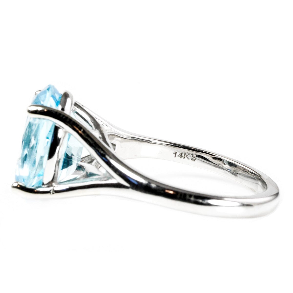 Great Lakes Boutique 14 k White Gold &amp; Blue Topaz Ring