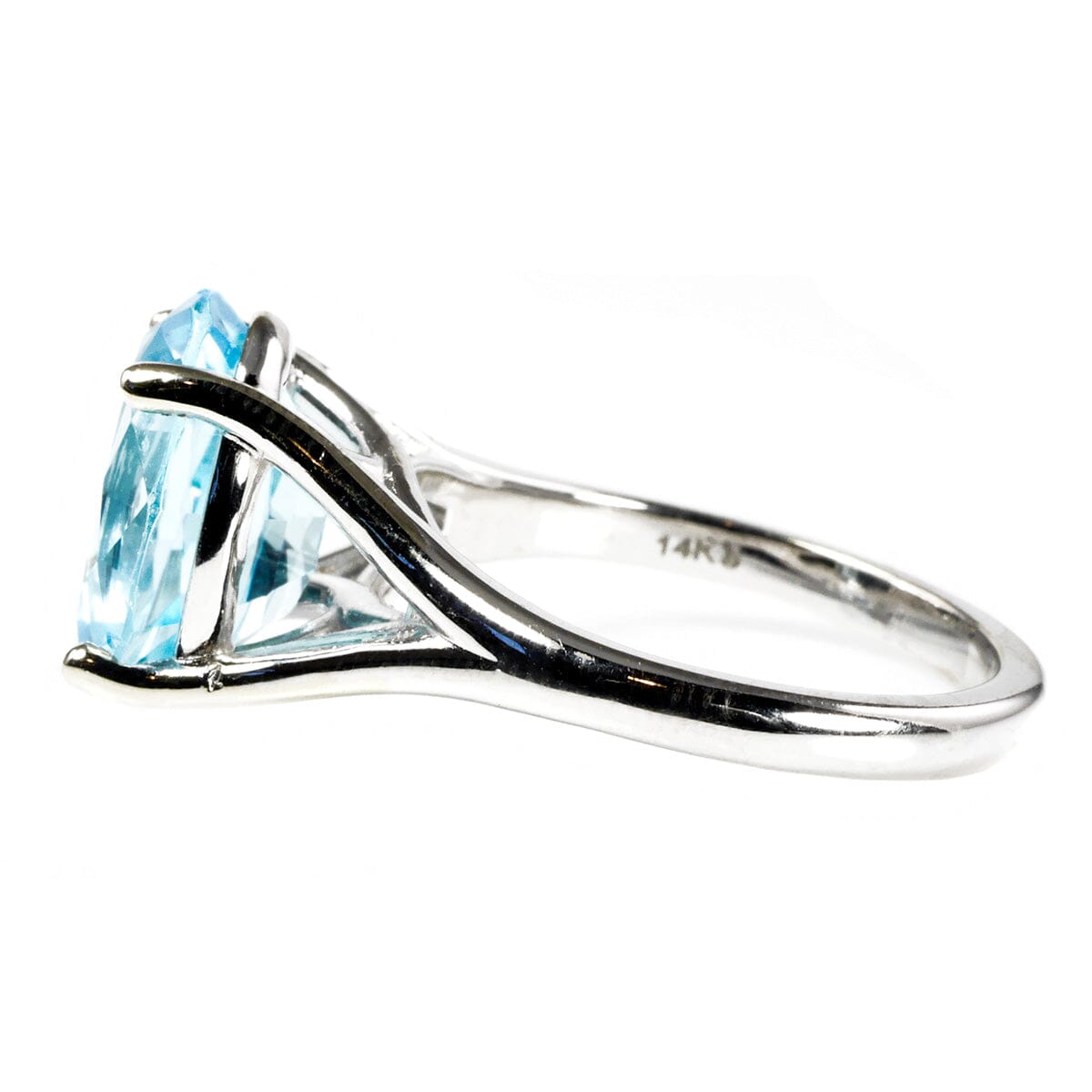 Great Lakes Boutique 14 k White Gold &amp; Blue Topaz Ring