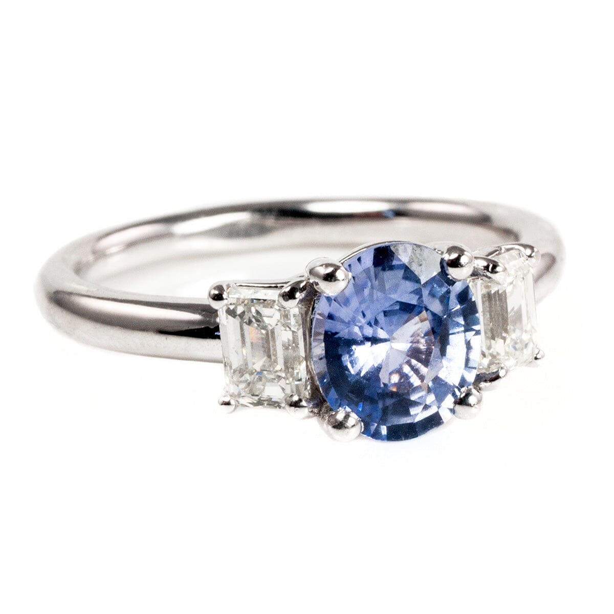 Great Lakes Boutique 14 k White Gold Diamond &amp; Sapphire Ring