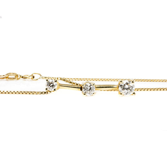 14 k Gold & Diamond Drop Necklace