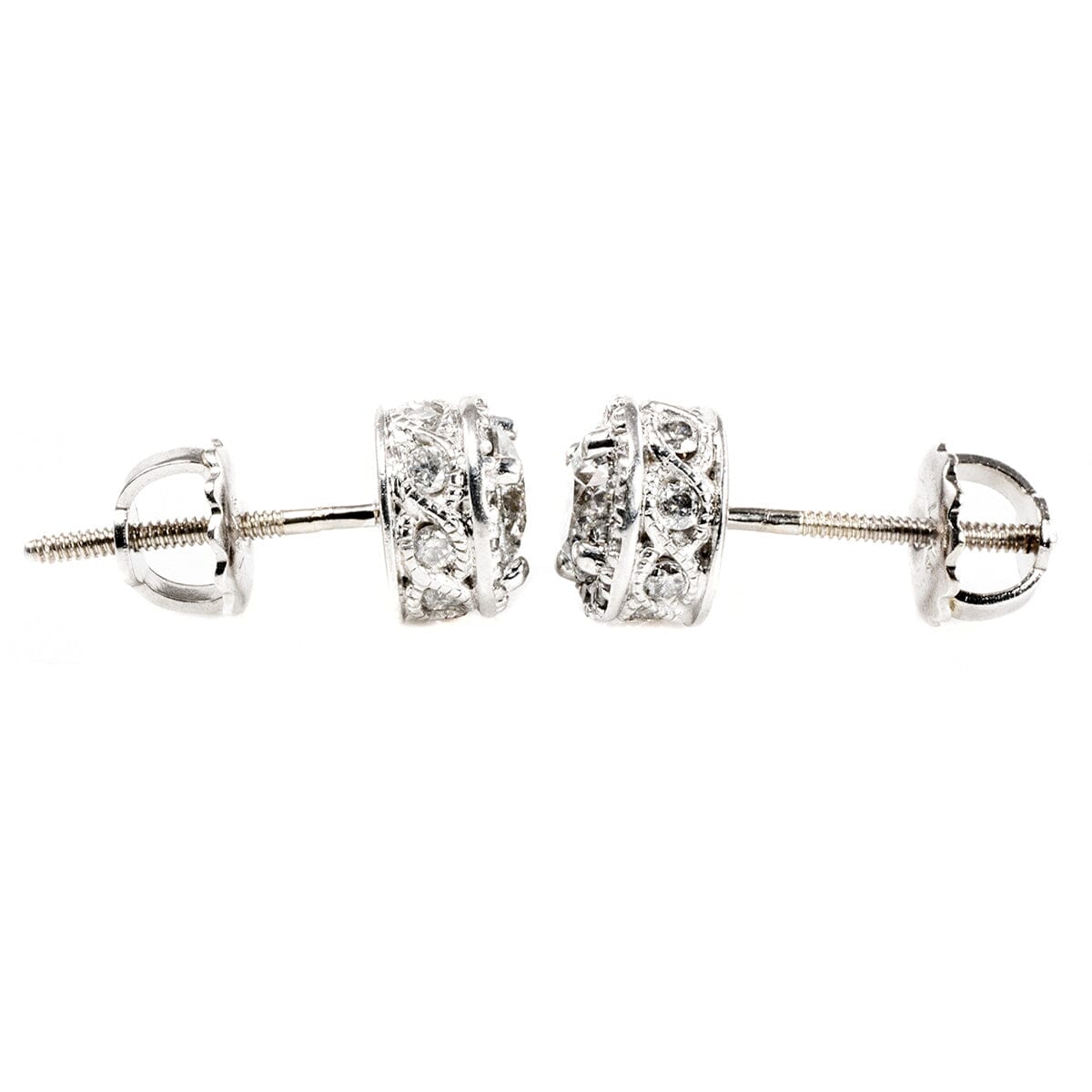 Great Lakes Boutique 10 k White Gold Diamond Halo Earrings