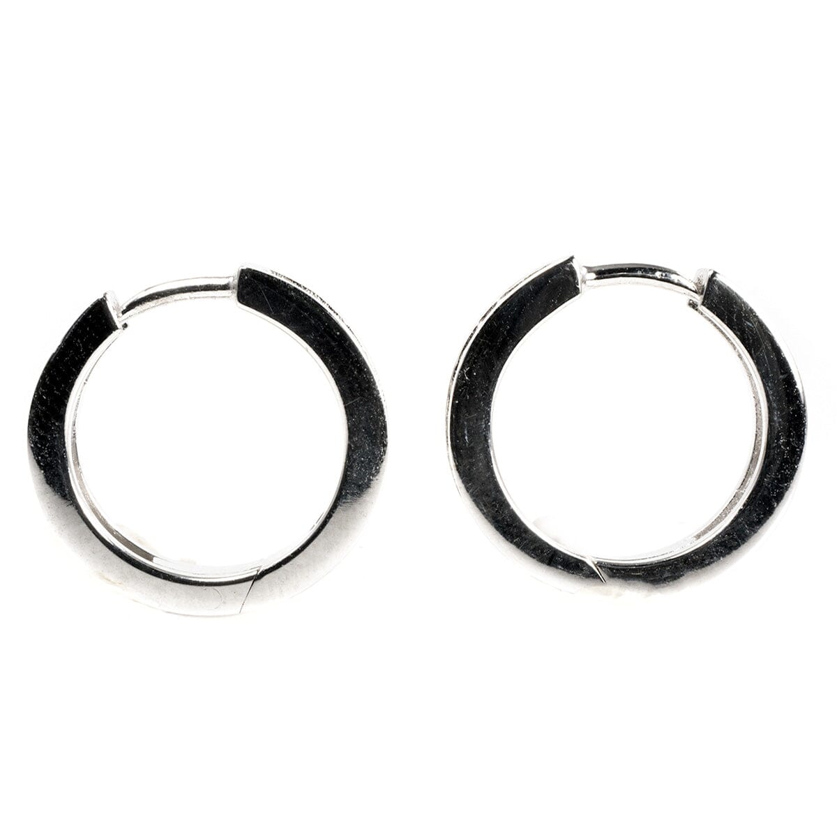 Great Lakes Boutique 14 k White Gold &amp; Diamond Hoop Earrings