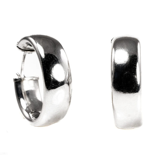 14 k White Gold Hoop Earrings