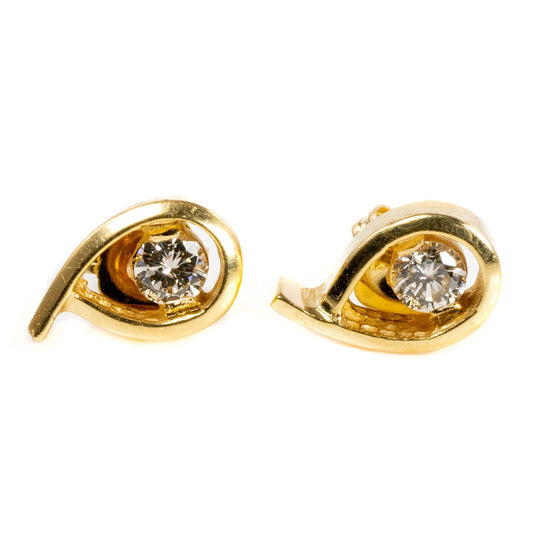 14 k Gold Diamond Earrings