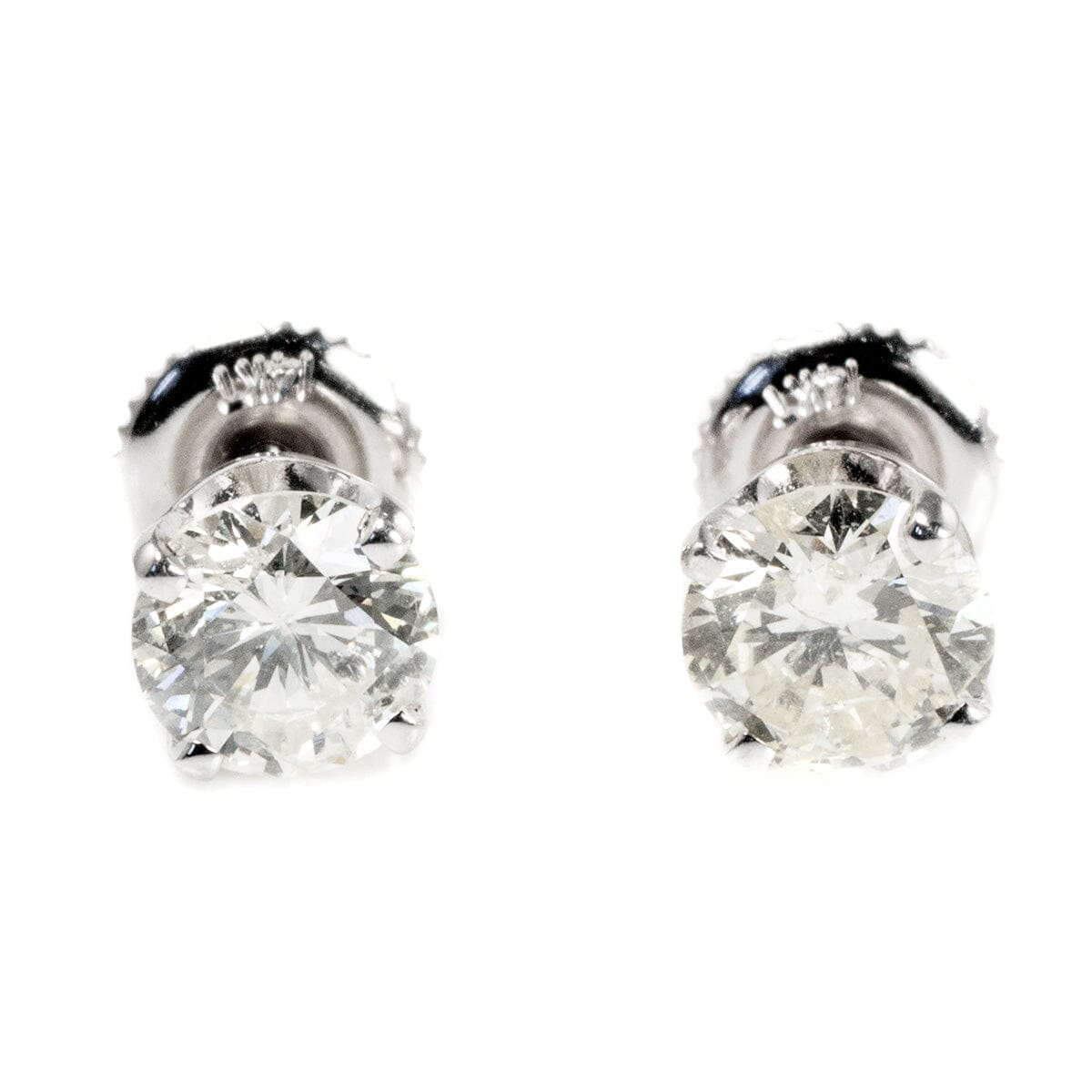 Great Lakes Boutique 14 k White Gold 1.4 Carat Diamond Stud Earrings