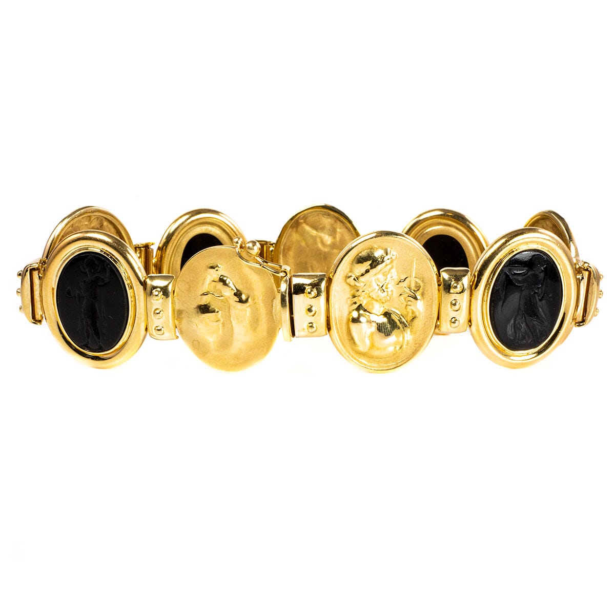 Great Lakes Boutique 14 k Gold &amp; Black Onyx Cameo Bracelet