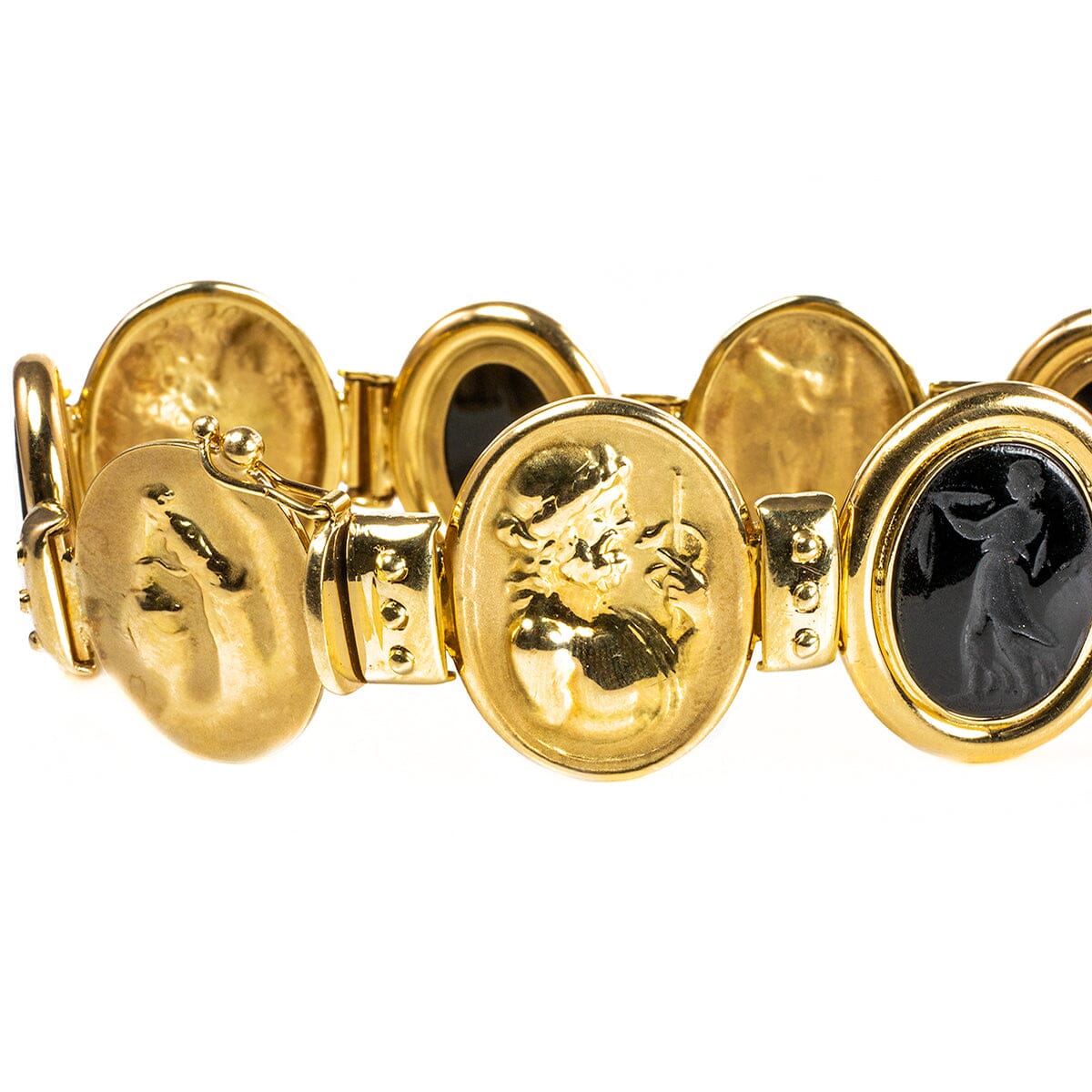 Great Lakes Boutique 14 k Gold &amp; Black Onyx Cameo Bracelet