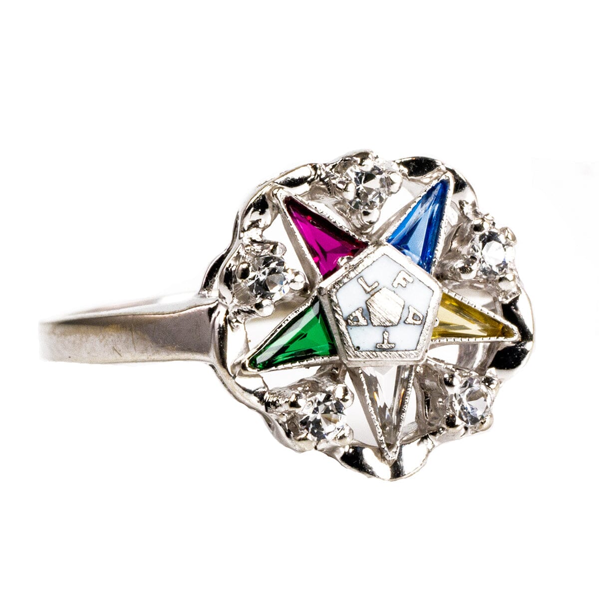 Great Lakes Boutique 10 k White Gold Eastern Star Ring