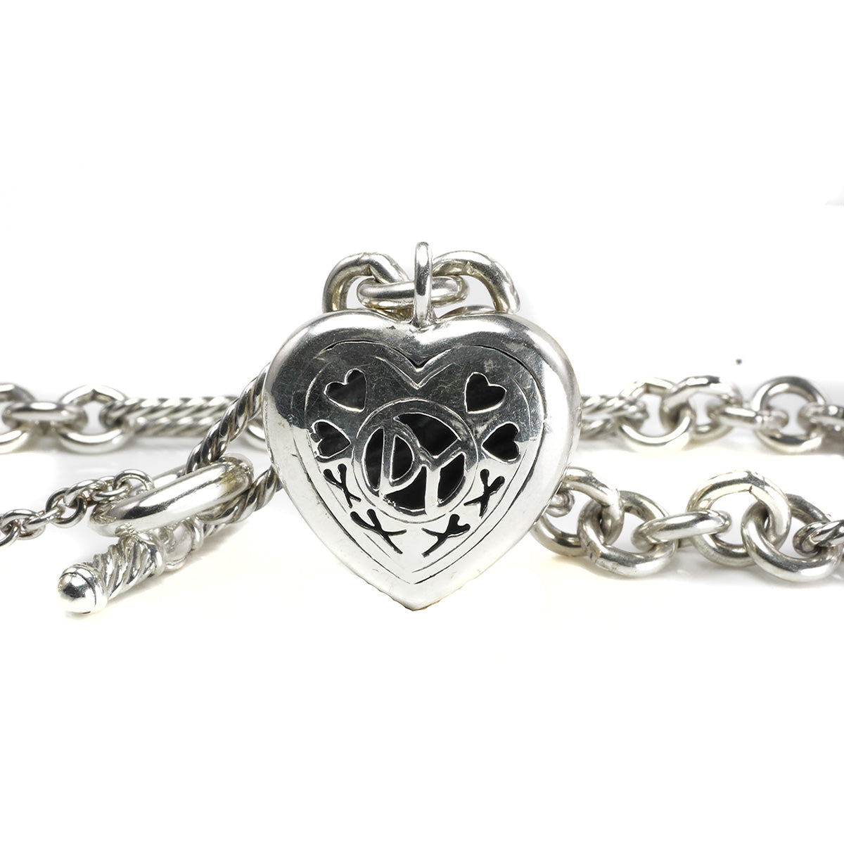 Great Lakes Boutique David Yurman Heart Charm Figaro Necklace
