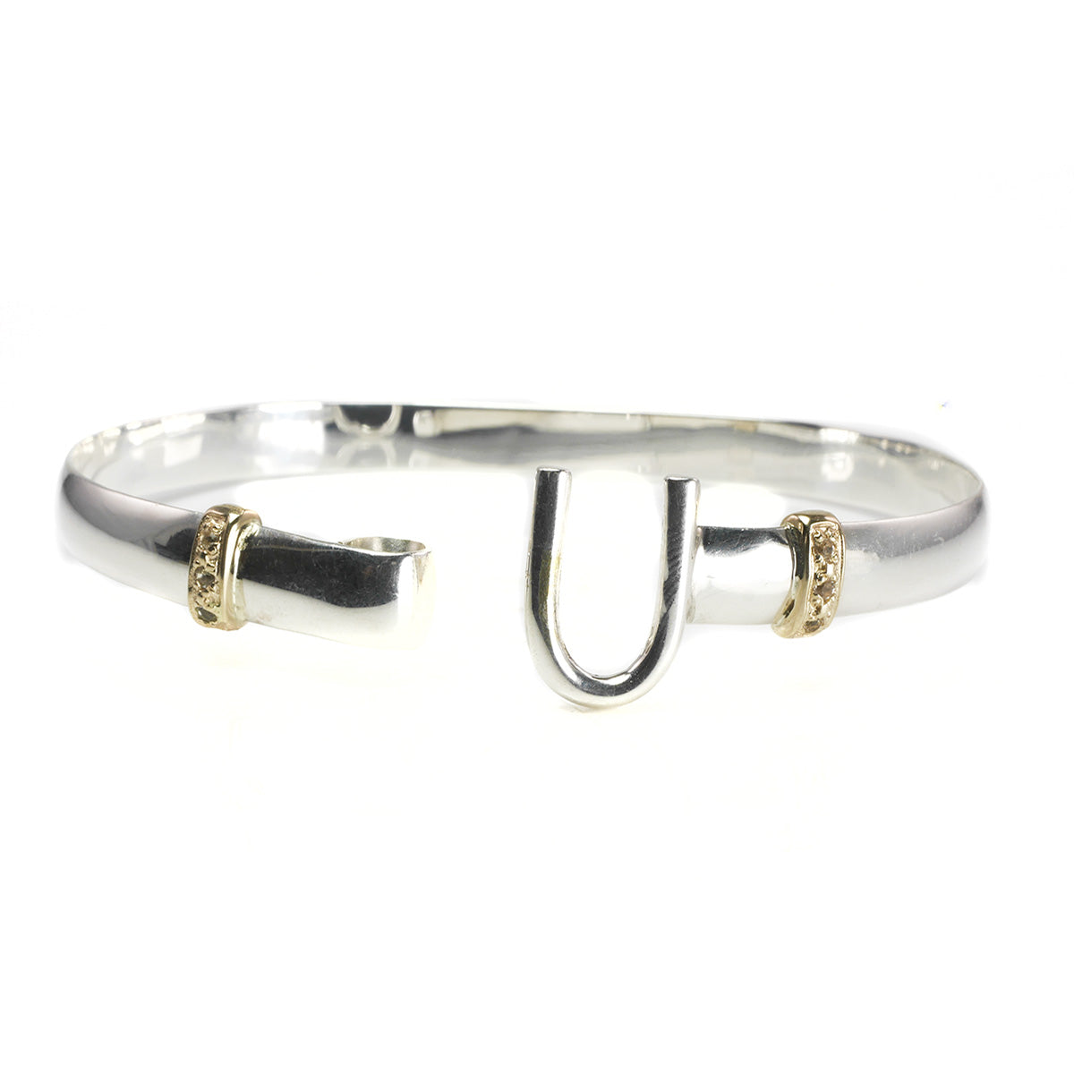 Great Lakes Boutique 14 k Gold and Sterling Hook Bracelet with Diamonds