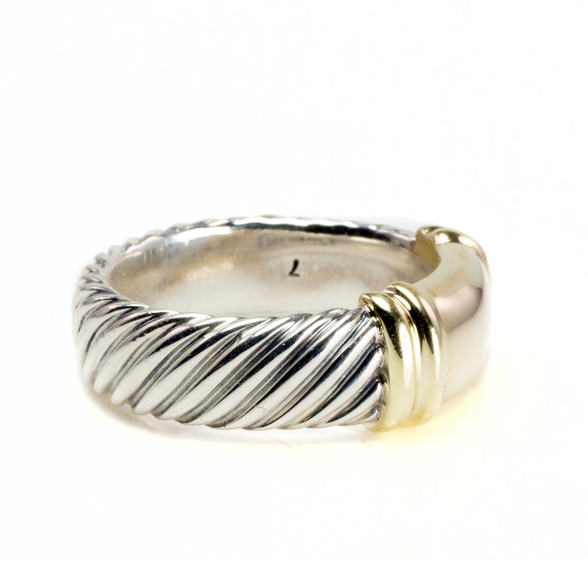 Great Lakes Boutique David Yurman 14 kt Yellow Gold and Sterling Metro Classic Ring