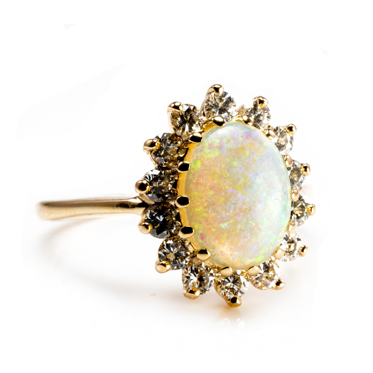 Great Lakes Boutique 14k Yellow Gold Opal &amp; Diamond Ring