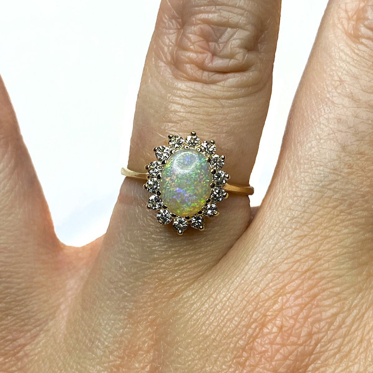 Great Lakes Boutique 14k Yellow Gold Opal &amp; Diamond Ring